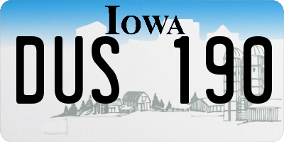 IA license plate DUS190