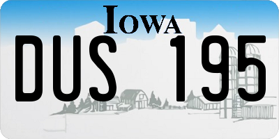 IA license plate DUS195