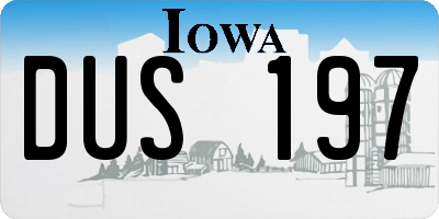IA license plate DUS197