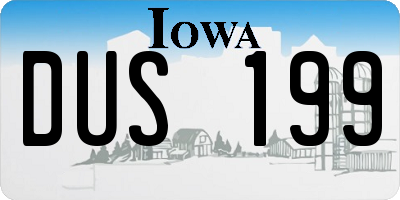 IA license plate DUS199