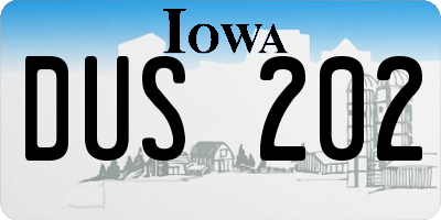 IA license plate DUS202