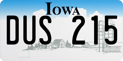 IA license plate DUS215