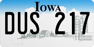 IA license plate DUS217