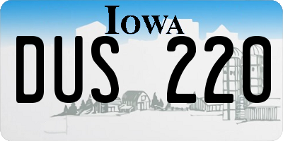 IA license plate DUS220