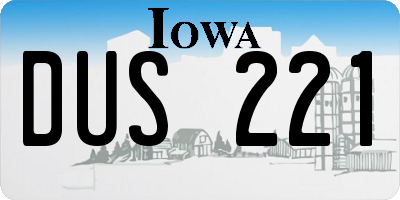 IA license plate DUS221