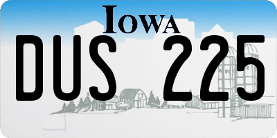 IA license plate DUS225