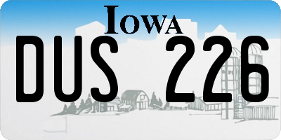 IA license plate DUS226