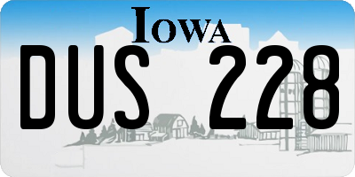 IA license plate DUS228