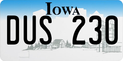 IA license plate DUS230