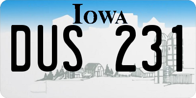 IA license plate DUS231
