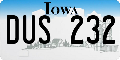 IA license plate DUS232