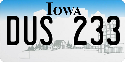 IA license plate DUS233
