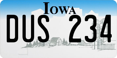IA license plate DUS234