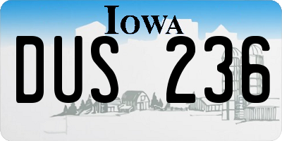IA license plate DUS236