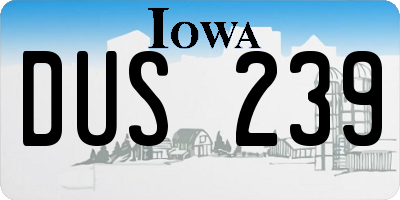 IA license plate DUS239