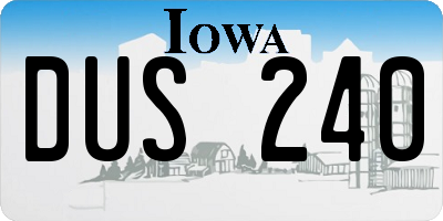 IA license plate DUS240