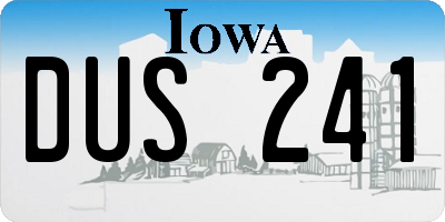 IA license plate DUS241