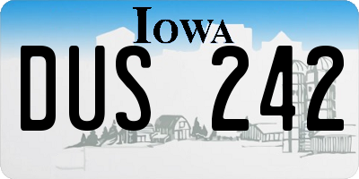 IA license plate DUS242