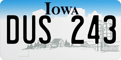 IA license plate DUS243