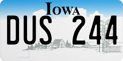 IA license plate DUS244
