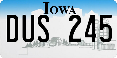 IA license plate DUS245