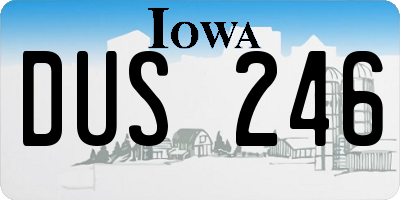 IA license plate DUS246