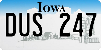 IA license plate DUS247