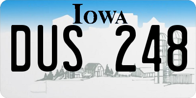 IA license plate DUS248