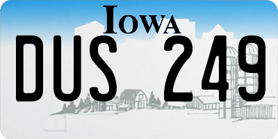 IA license plate DUS249