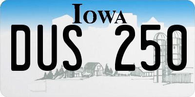 IA license plate DUS250