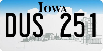 IA license plate DUS251