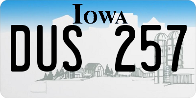 IA license plate DUS257