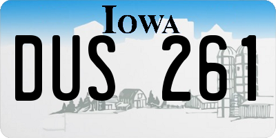 IA license plate DUS261