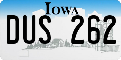 IA license plate DUS262