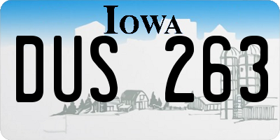 IA license plate DUS263