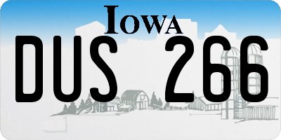 IA license plate DUS266