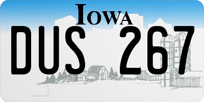 IA license plate DUS267