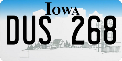 IA license plate DUS268