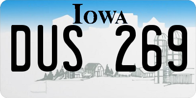 IA license plate DUS269