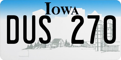 IA license plate DUS270