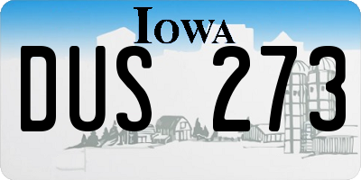 IA license plate DUS273
