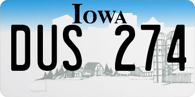 IA license plate DUS274