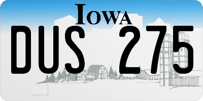 IA license plate DUS275