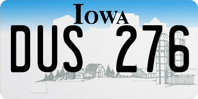IA license plate DUS276