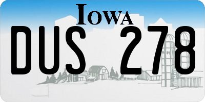 IA license plate DUS278