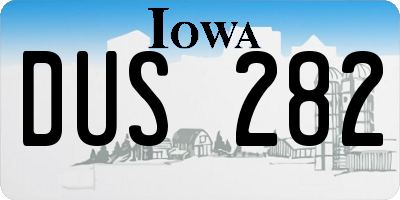 IA license plate DUS282