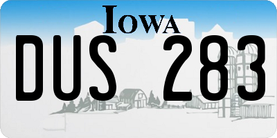 IA license plate DUS283