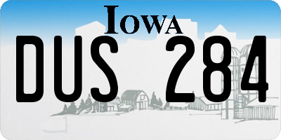 IA license plate DUS284
