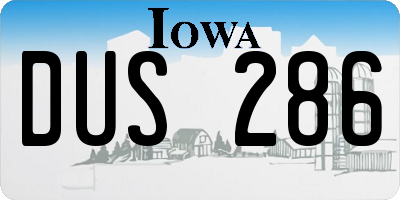 IA license plate DUS286
