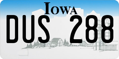 IA license plate DUS288